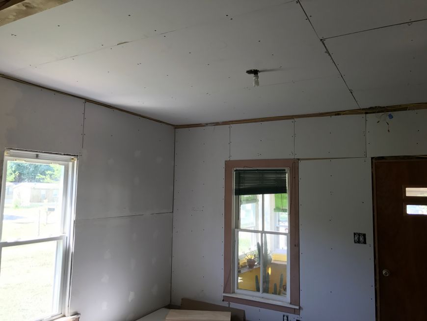 diy drywall living room old house renovation