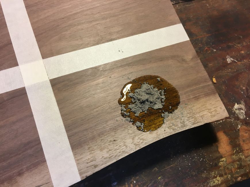 walnut wood oil finish with rottenwood grain filler